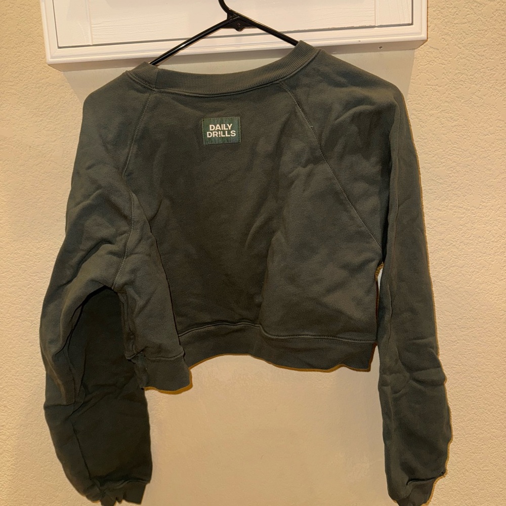 Daily Drills Green Cropped Sweatshirt